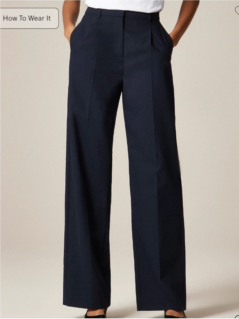 J. Crew Black Essential Wide-Leg Pant